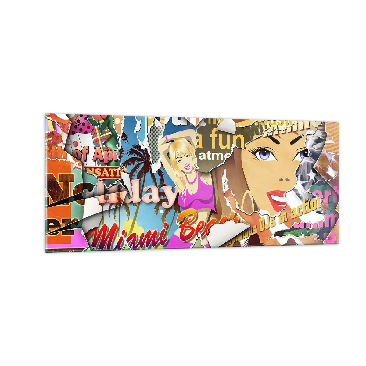 Schilderen op glas - Zomerse flashbacks - 100x40 cm