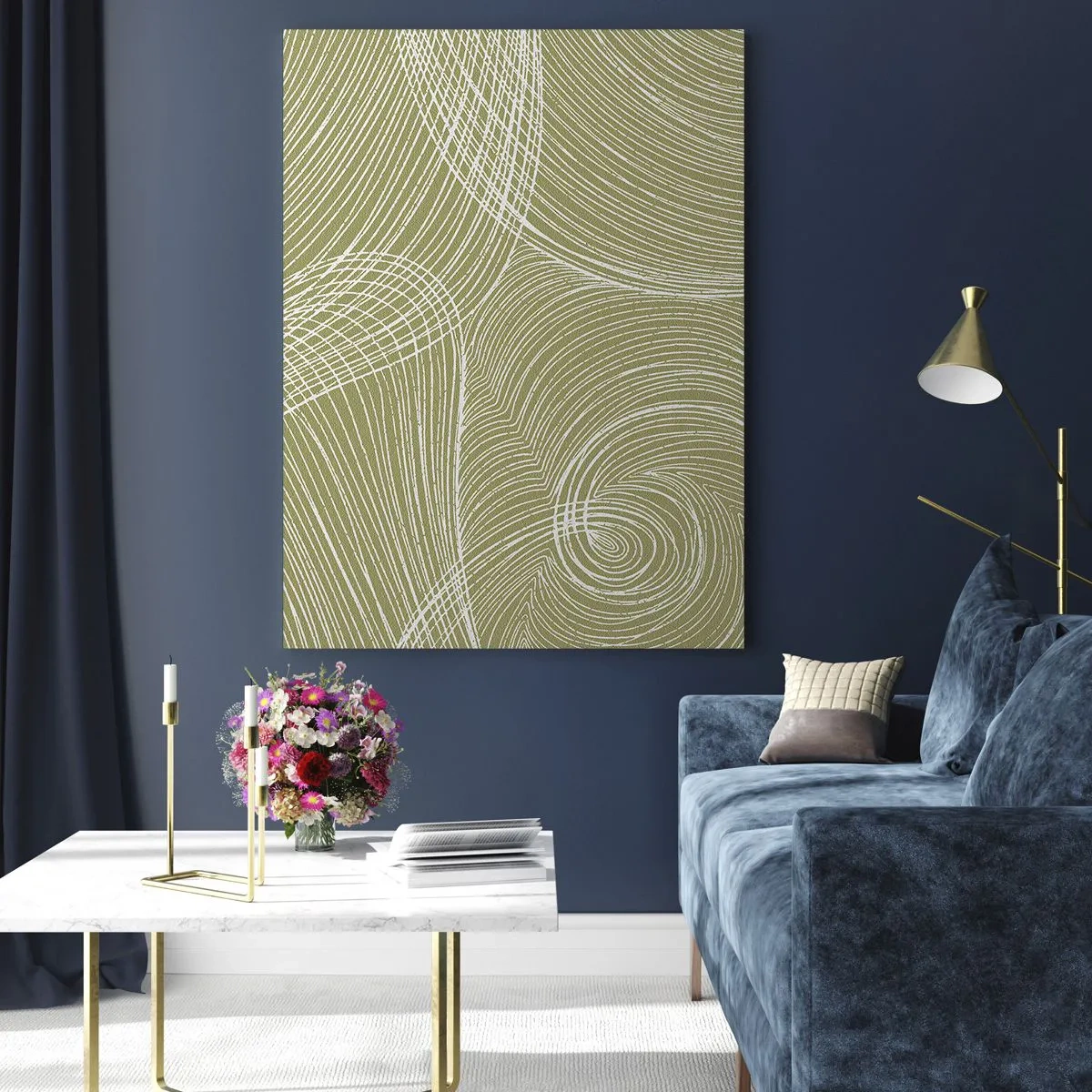 Schilderen op glas - Ingewikkelde abstractie in wit - 70x100 cm