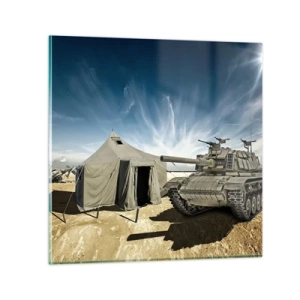 Schilderen op glas - Een militaire droom - 60x60 cm
