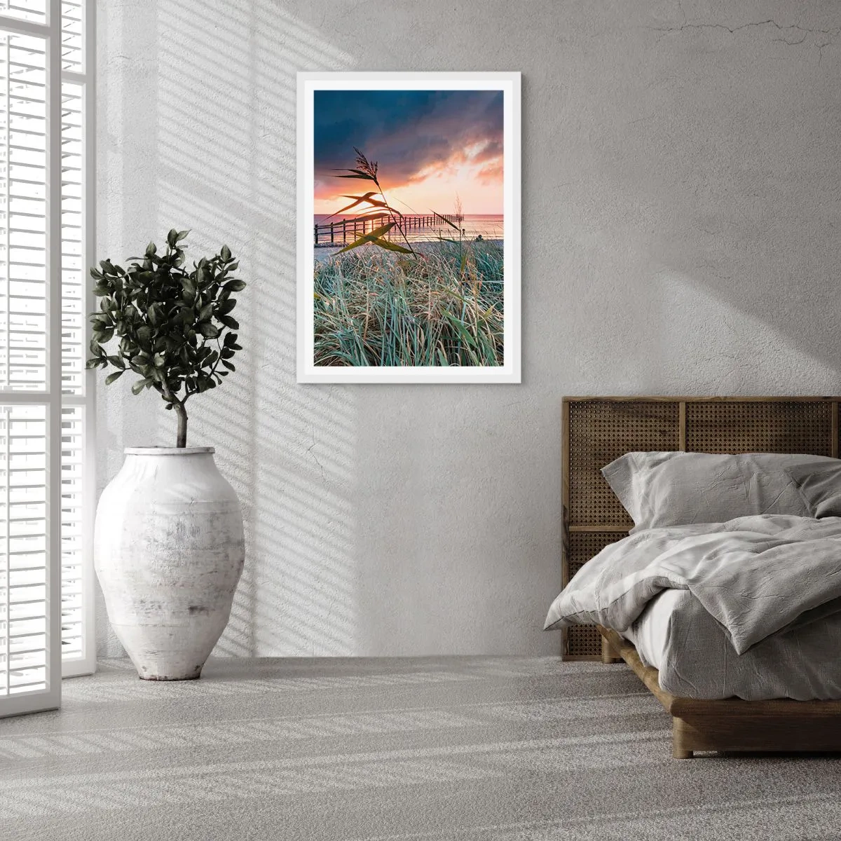 Poster in een witte lijst - Het gaat niet met de wind mee - 50x70 cm