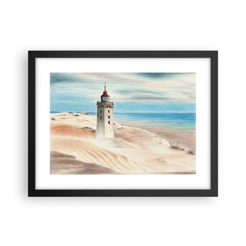 Poster in een zwarte lijst - Altijd staren naar de zee - 40x30 cm