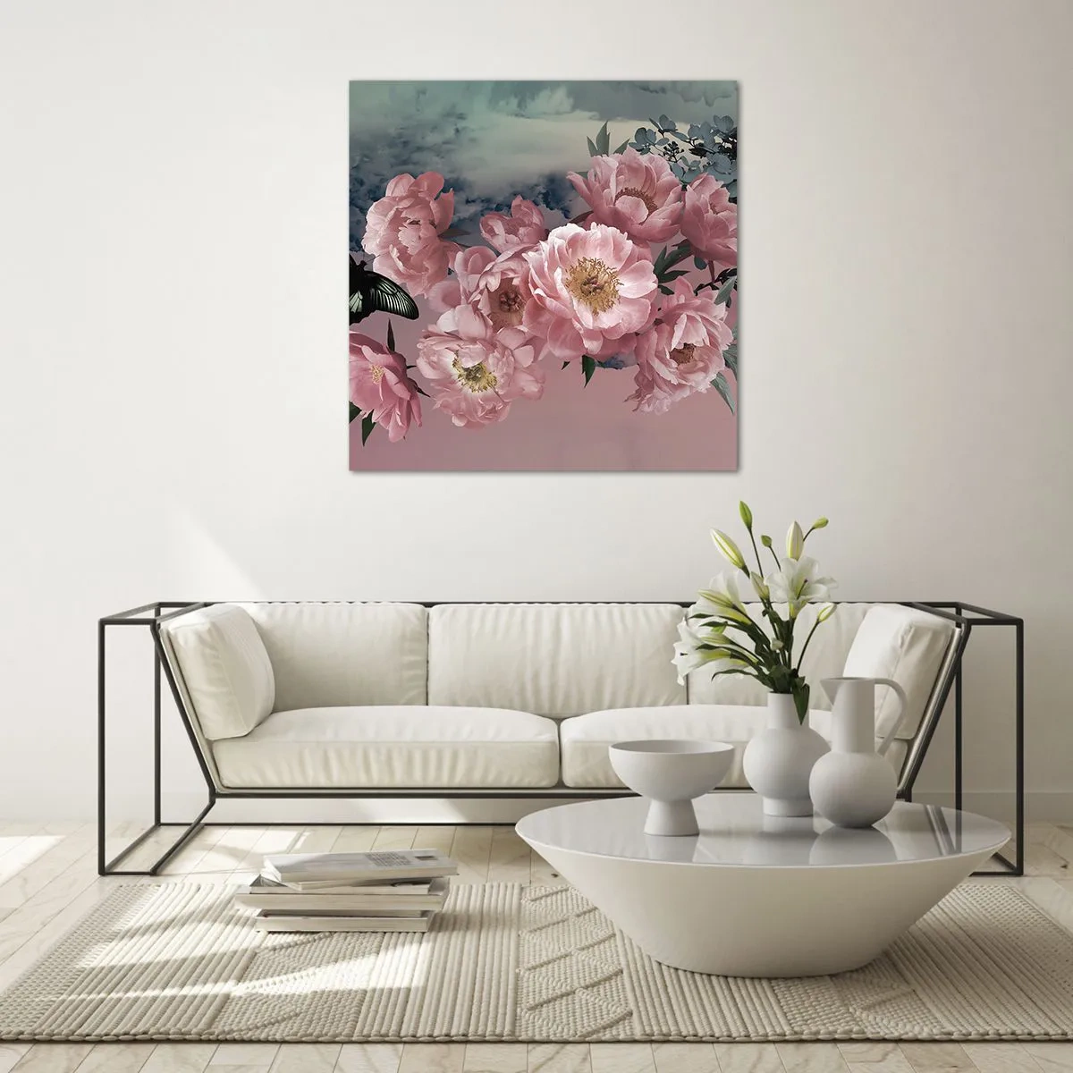 Schilderen op glas - Het hoogtepunt van de romantiek - 70x70 cm