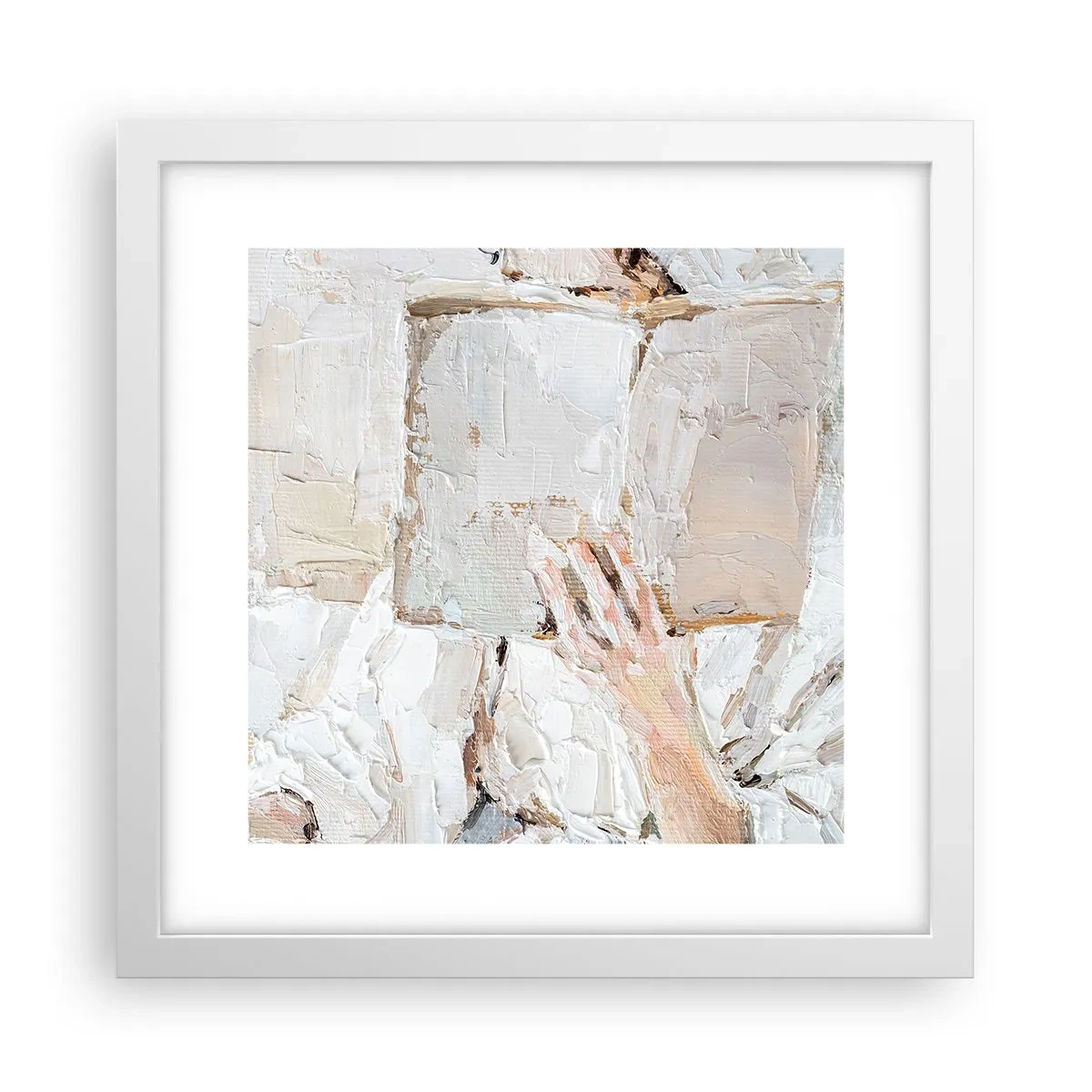 Poster in een witte lijst - In een andere wereld - 30x30 cm