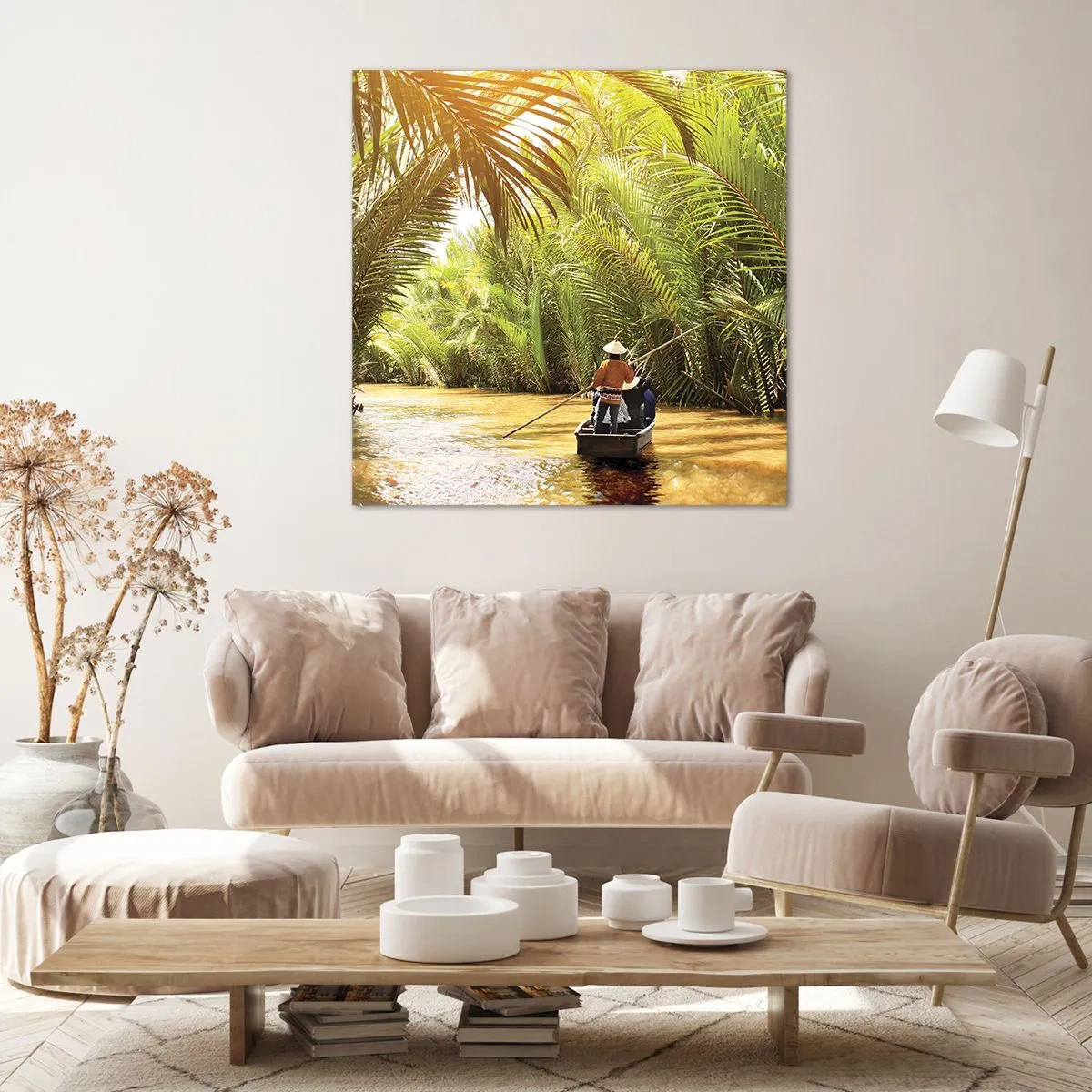 Schilderen op canvas - Een palmravijn langs - 60x60 cm