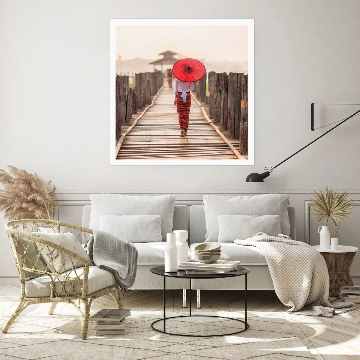 Poster - Op de oude brug - 30x30 cm