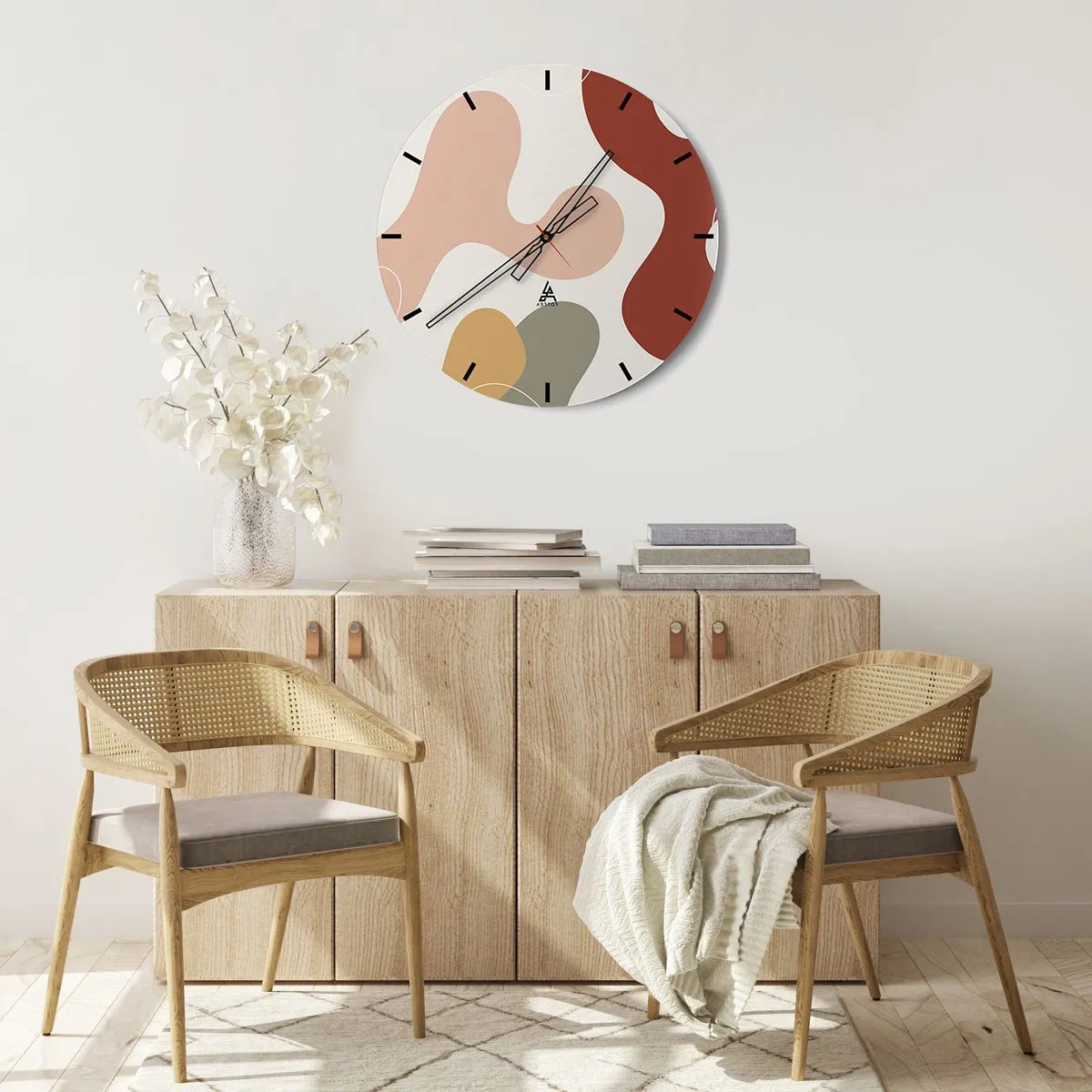 Wandklok - Klok - Kronkels of krullen? - 40x40 cm