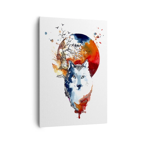 Schilderen op canvas - Neus aan neus met de nacht - 70x100 cm