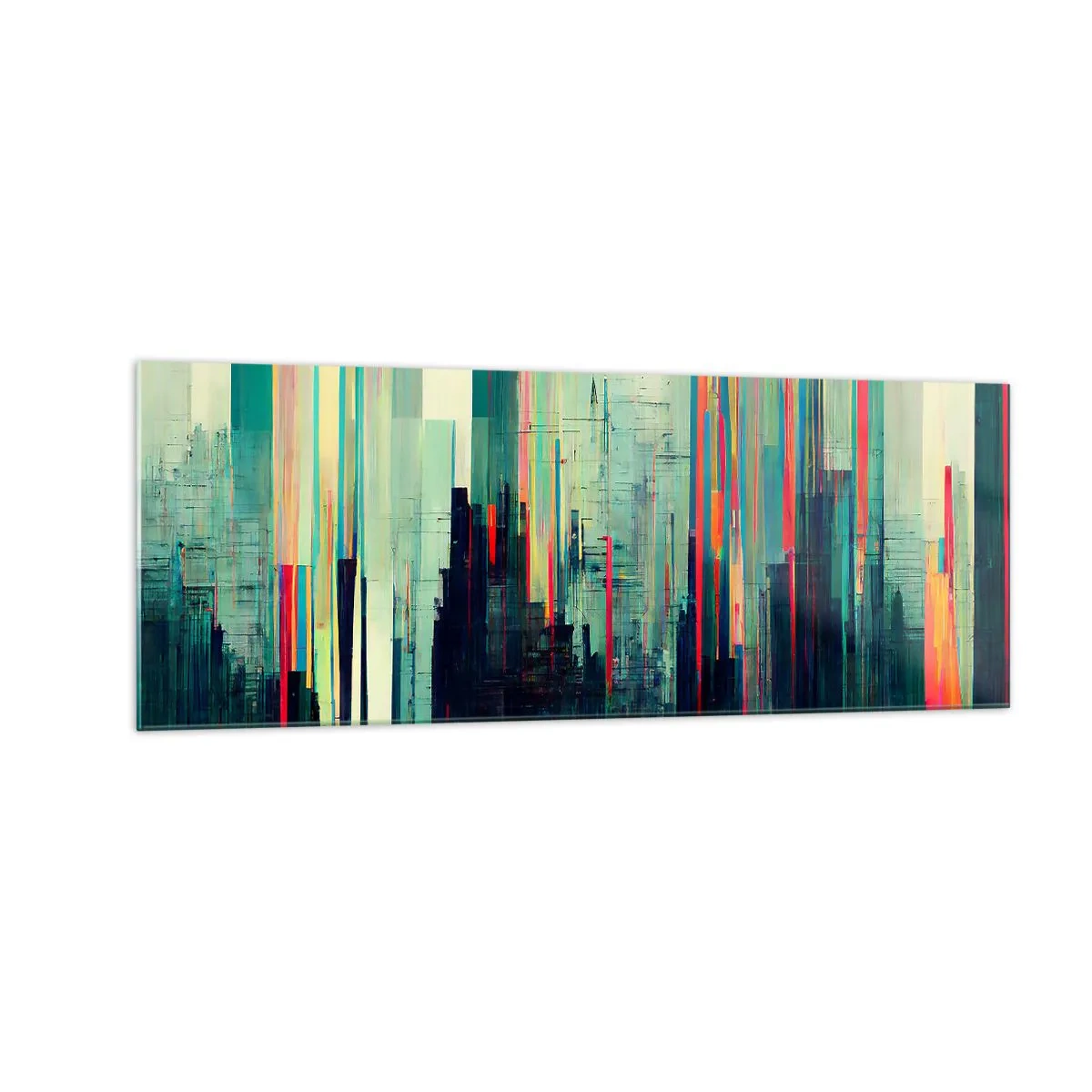 Schilderen op glas - Futuristische stad - 140x50 cm
