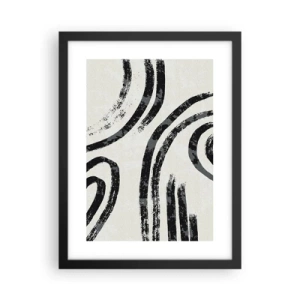 Poster in een zwarte lijst - Half gestopt - 30x40 cm