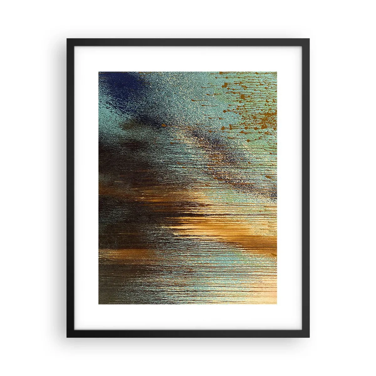 Poster in een zwarte lijst - Een niet toevallig kleurrijke compositie - 40x50 cm