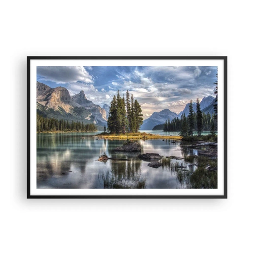 Poster in een zwarte lijst - Aan het grote en schone water ... - 100x70 cm