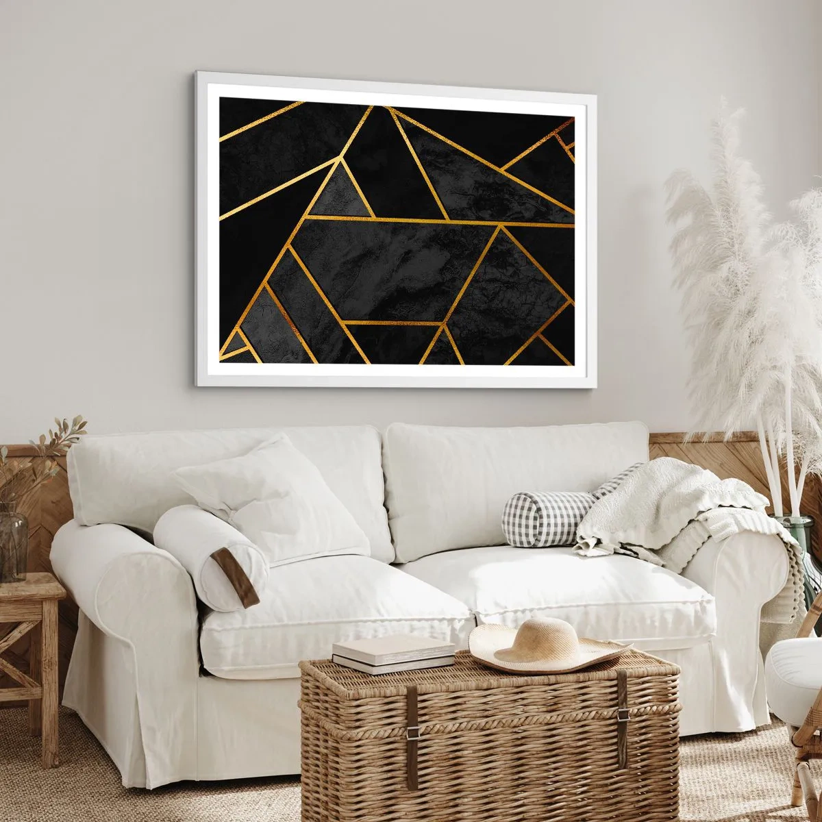 Poster in een witte lijst - Duisternis en glans - 70x50 cm