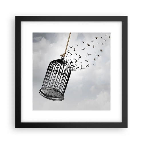 Poster in een zwarte lijst - Geloof ... Hoop ... Vrijheid! - 30x30 cm