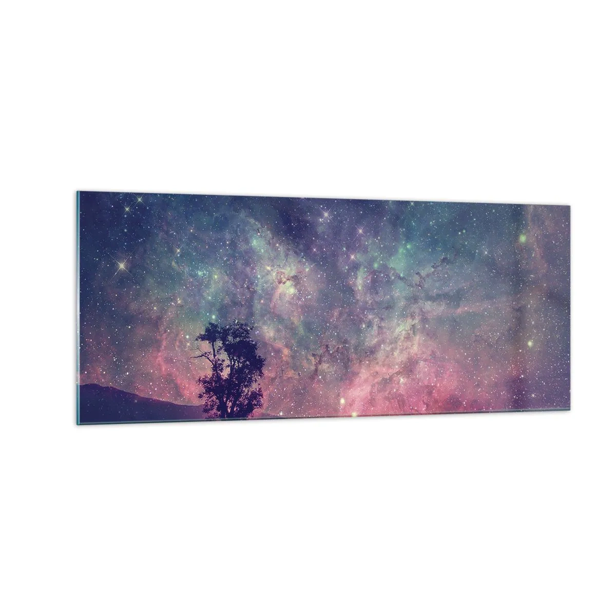 Schilderen op glas - Onder de magische hemel - 100x40 cm