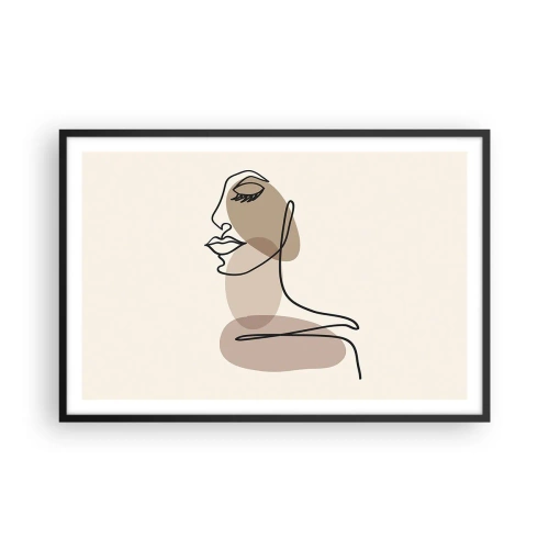 Poster in een zwarte lijst - Luisteren naar zichzelf - 91x61 cm