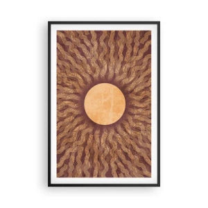Poster in een zwarte lijst - Zon icoon - 61x91 cm