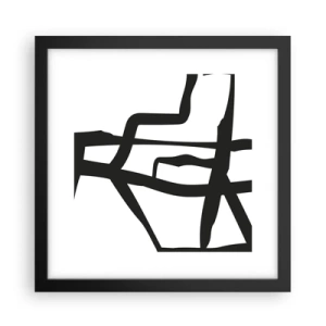 Poster in een zwarte lijst - Zwart-wit ontwerp - 30x30 cm
