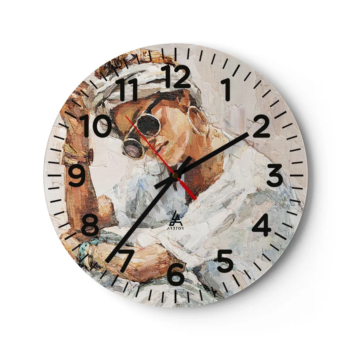 Wandklok - Klok - Portret in de volle zon - 30x30 cm