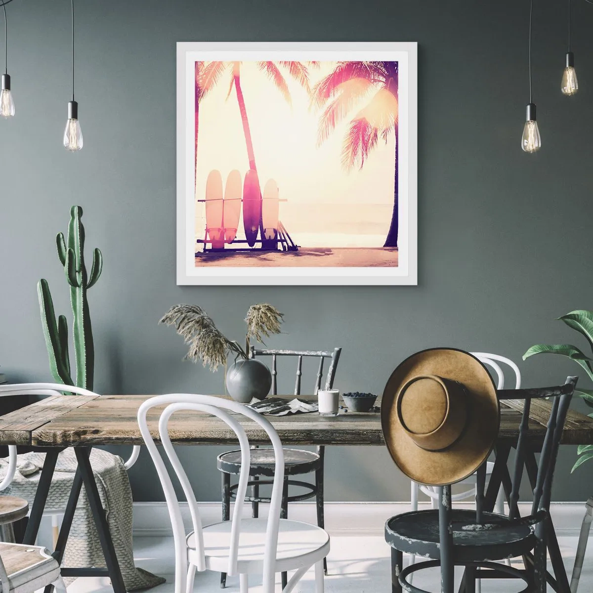 Poster in een witte lijst - Het wordt een geweldige dag - 60x60 cm