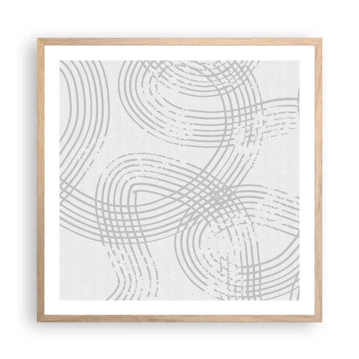 Een poster in een licht eiken lijst - Er is geen rechte weg - 60x60 cm