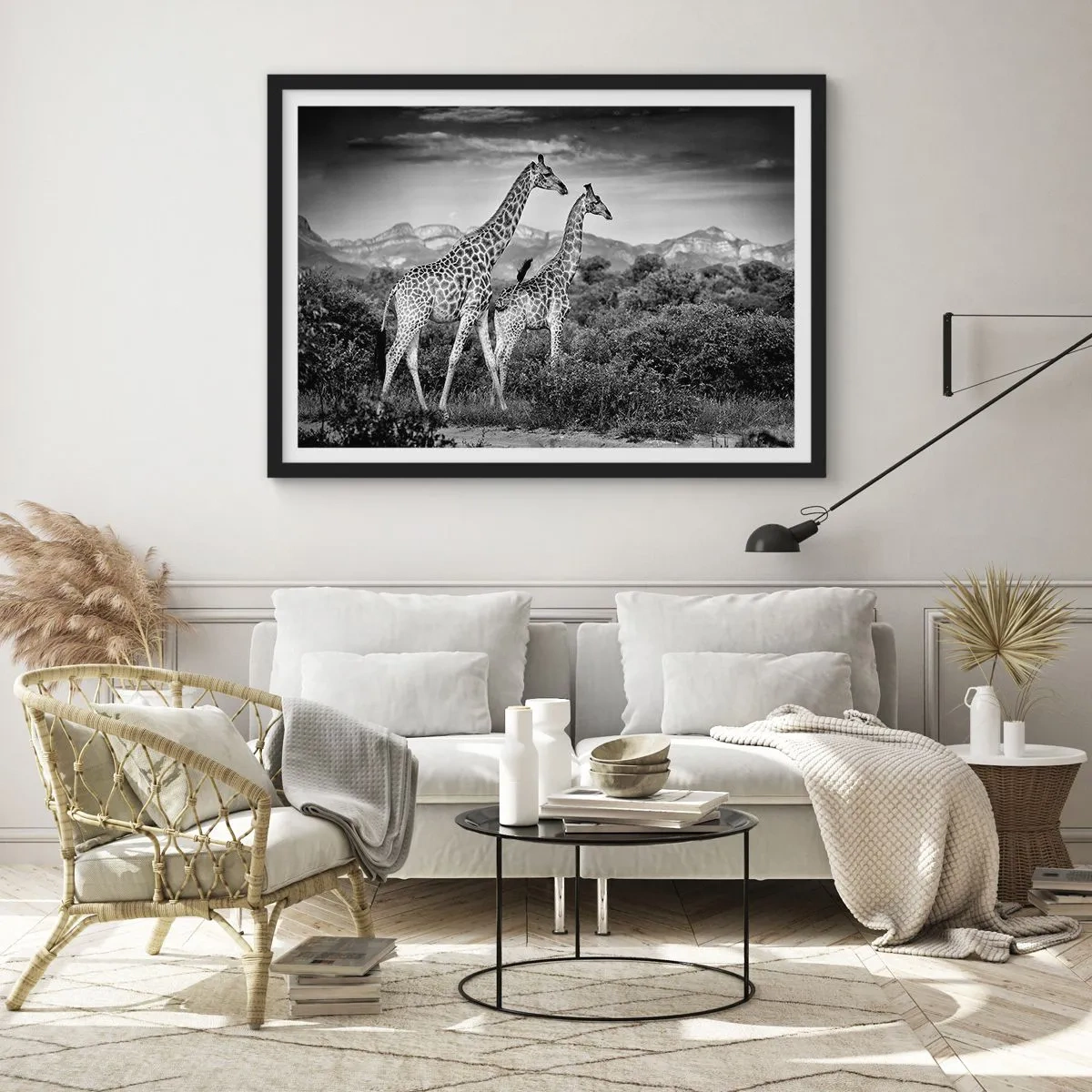 Poster in een zwarte lijst - Hoge sferen in Afrika - 40x30 cm