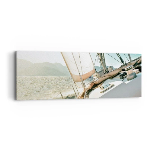 Schilderen op canvas - Onder vol zeil - 90x30 cm