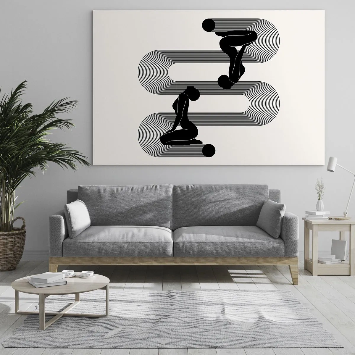 Schilderen op glas - Sensuele symmetrie - 120x80 cm