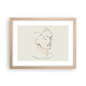 Een poster in een licht eiken lijst - Een bepaalde lijn - 40x30 cm