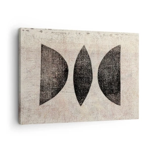 Schilderen op canvas - Etnische vormen in donkere tinten op een lichte achtergrond - 70x50cm - etnische abstractie - Moderne wanddecoratie voor woonkamer en slaapkamer ARTTOR