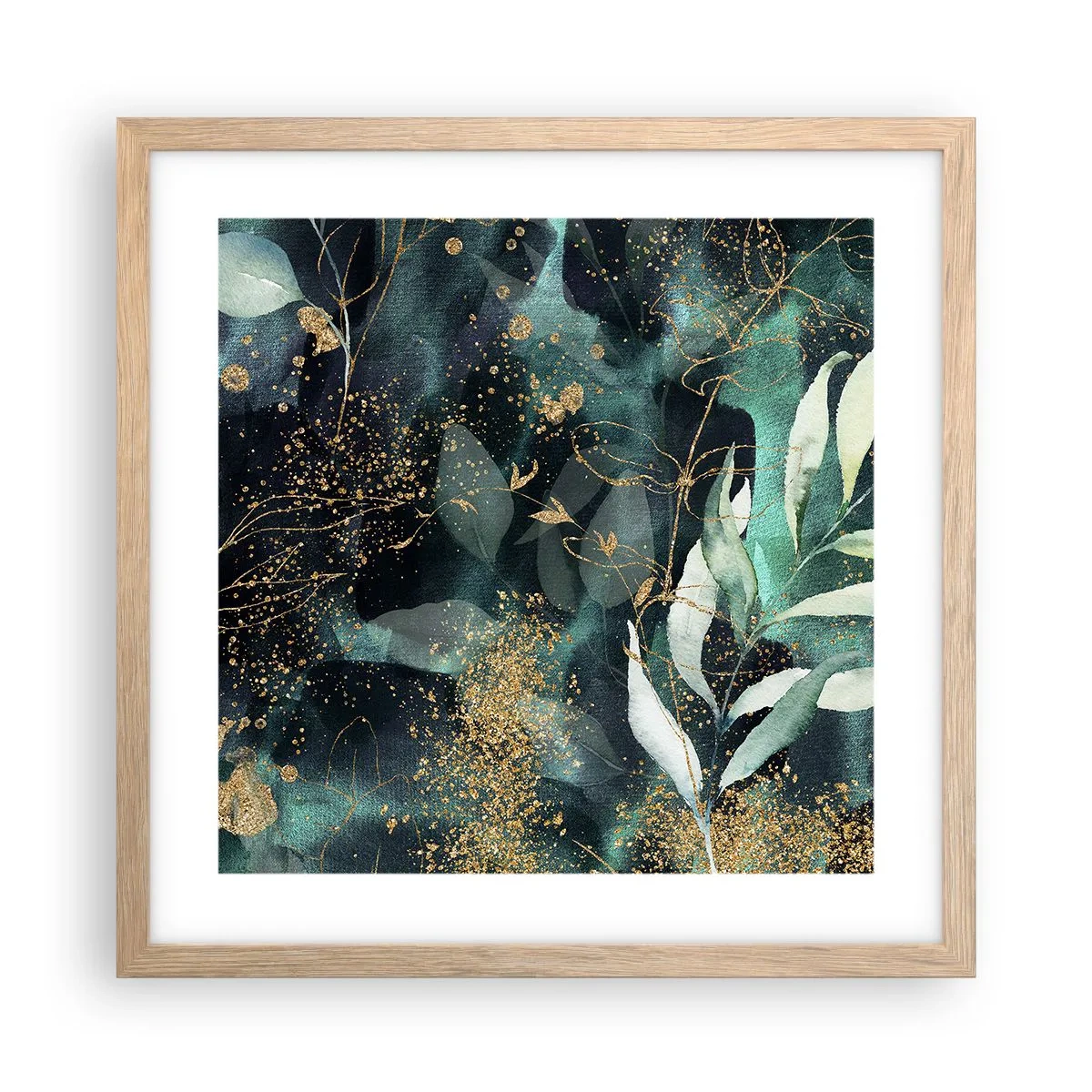 Een poster in een licht eiken lijst - Magische tuin - 40x40 cm