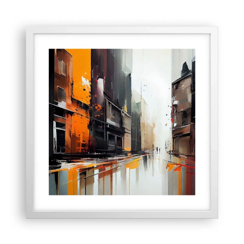 Poster in een witte lijst - Regenachtige dag - 40x40 cm