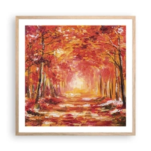 Een poster in een licht eiken lijst - Koperen bos - 60x60 cm
