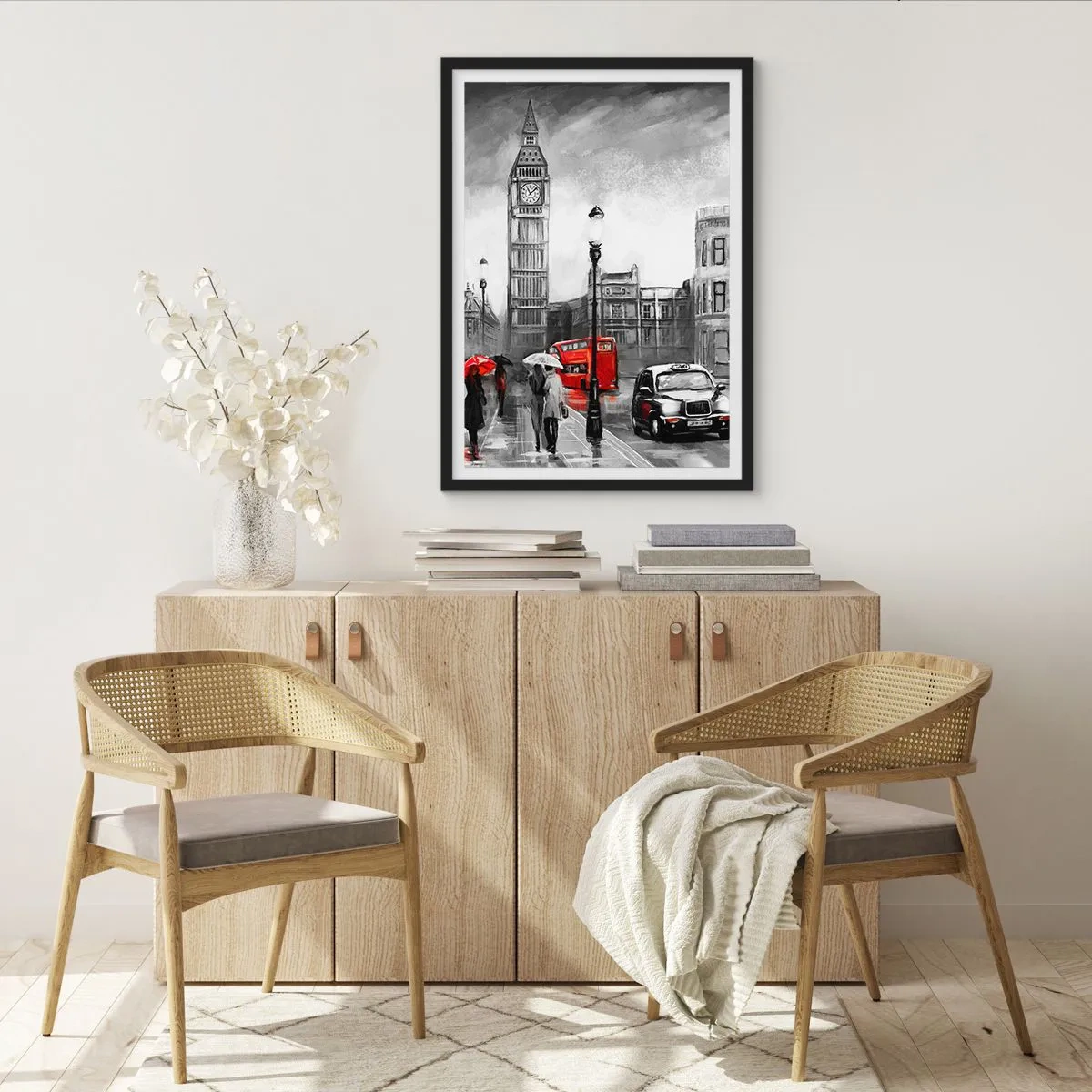 Poster in een zwarte lijst - Helemaal geen grijze stad - 70x100 cm