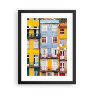 Poster in een zwarte lijst - De kleuren van de oude stad - 30x40 cm
