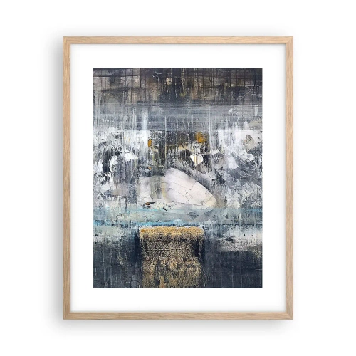 Een poster in een licht eiken lijst - Als op ijs, als zo moeizaam - 40x50 cm