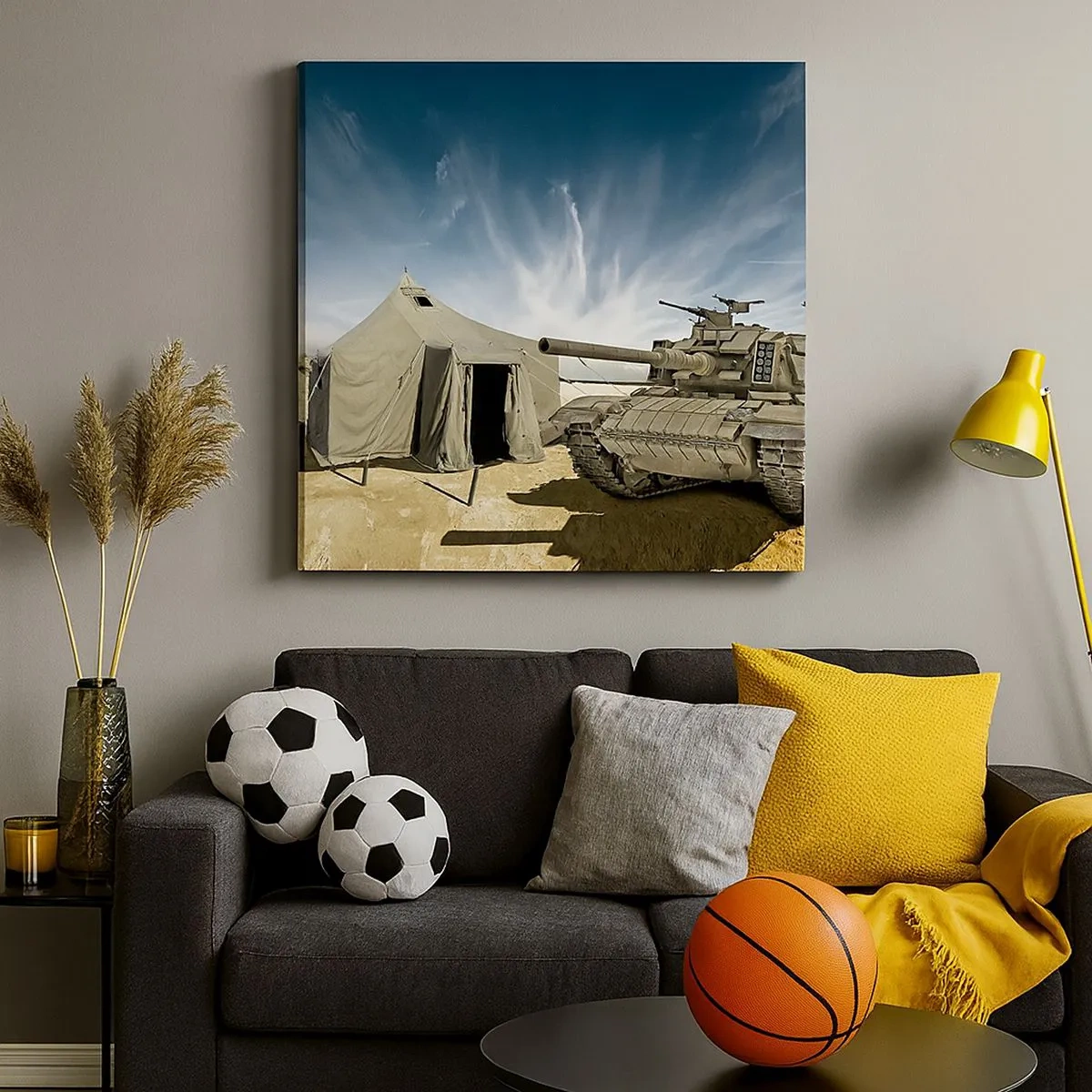 Schilderen op canvas - Een militaire droom - 30x30 cm