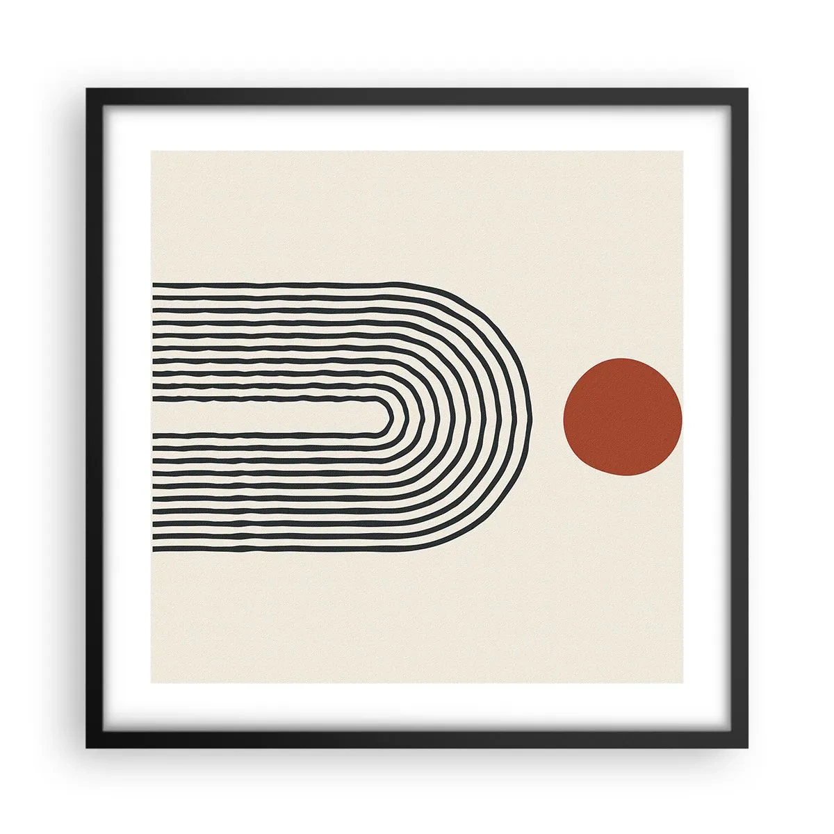 Poster in een zwarte lijst - Magnetisme van vormen en kleuren - 50x50 cm
