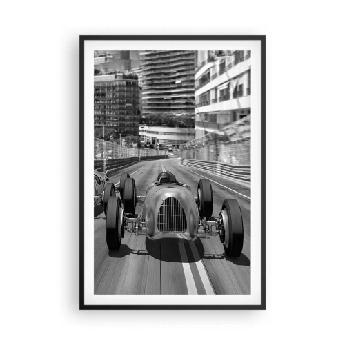 Poster in een zwarte lijst - Lang geleden in Monte Carlo - 61x91 cm
