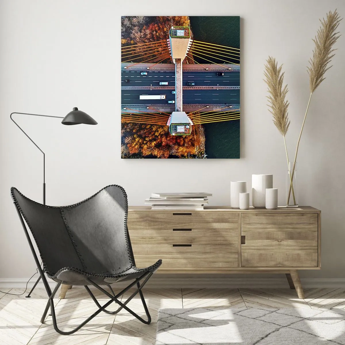 Schilderen op glas - BEYOND the waters, beyond the forest - 50x70 cm