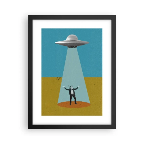 Poster in een zwarte lijst - Een nauwe ontmoeting - 30x40 cm