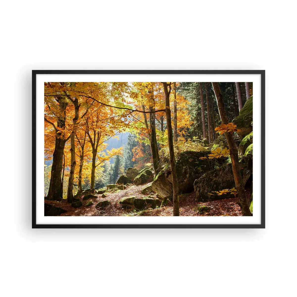 Poster in een zwarte lijst - Tijd om te ontspannen - 91x61 cm