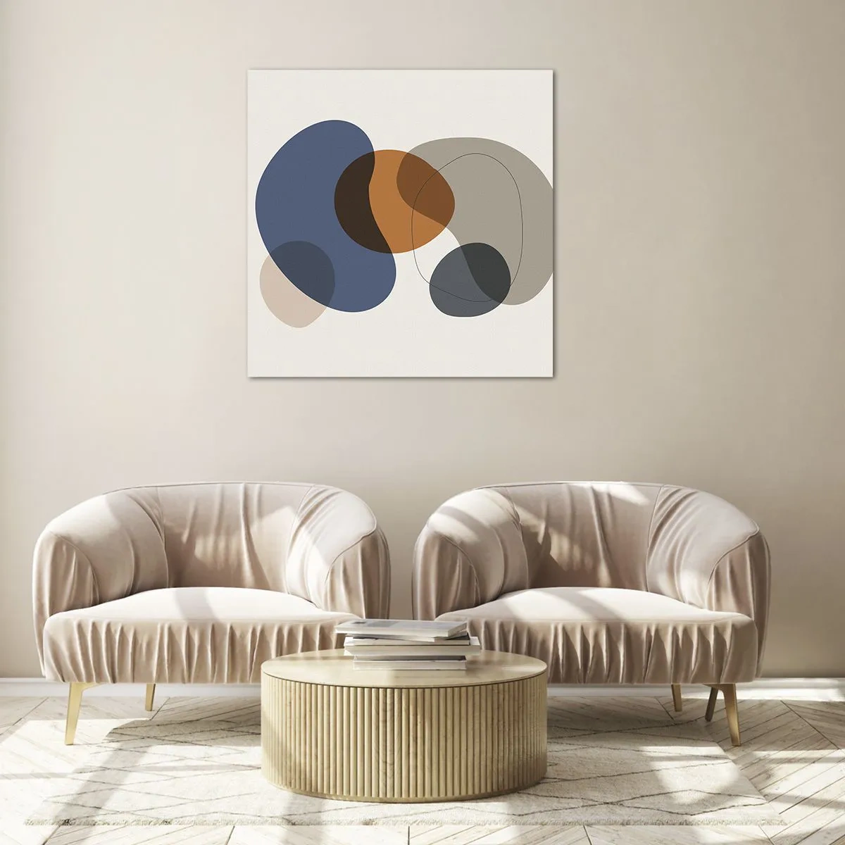 Schilderen op glas - Kleur druppels - 60x60 cm