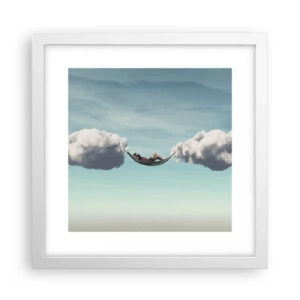 Poster in een witte lijst - Het geluk van het moment - 30x30 cm