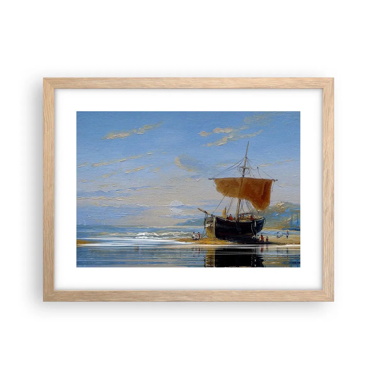 Een poster in een licht eiken lijst - Water, bodem, lucht - 40x30 cm