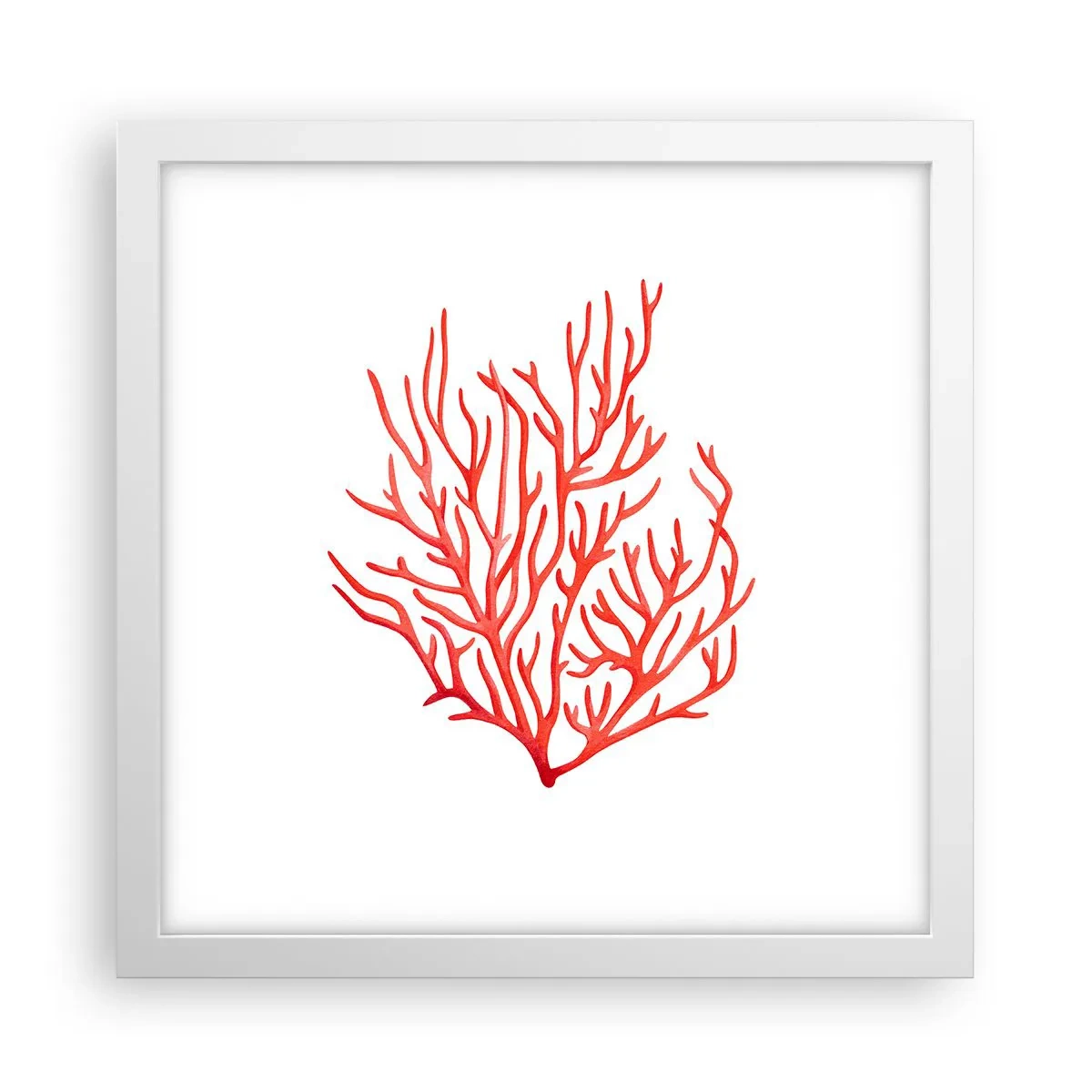 Poster in een witte lijst - Koraal filigraan - 30x30 cm