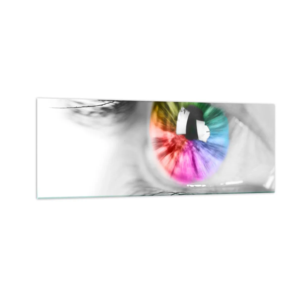 Schilderen op glas - Kijk naar de wereld in kleuren - 140x50 cm