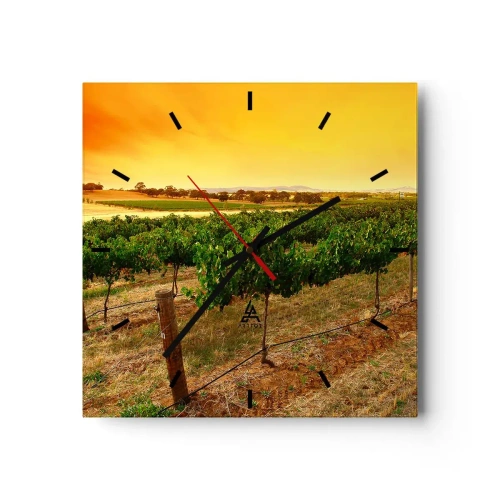 Wandklok - Klok - Neem een drankje van de zon - 30x30 cm