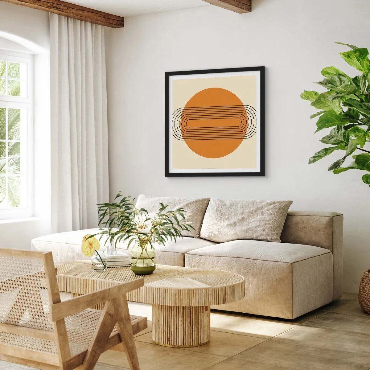 Poster in een zwarte lijst - Perfect plan - 50x50 cm