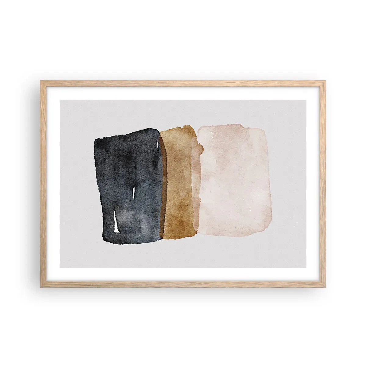 Een poster in een licht eiken lijst - De samenstelling van de kleuren van de aarde - 70x50 cm