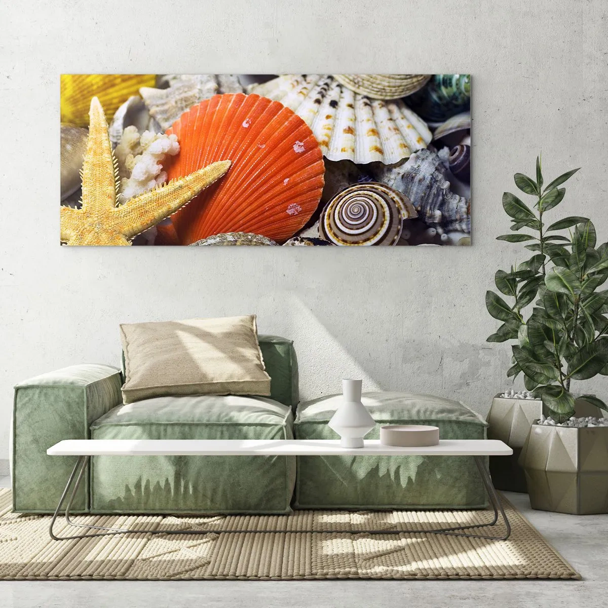 Schilderen op glas - Oceaan schatten - 120x50 cm